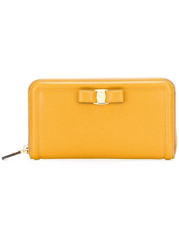 Salvatore Ferragamo Vara Zip Wallet - Yellow & Orange