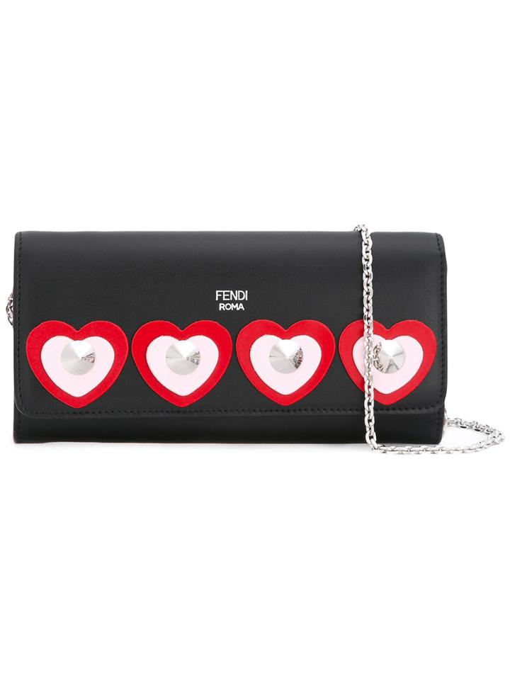 Fendi '2 Jours' Clutch Bag, Women's, Black, Calf Leather/metal