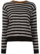 Marni Striped Open Back Jumper, Women's, Size: 40, Black, Nylon/cashmere