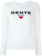 P.a.r.o.s.h. 'gente Roma' Long Sleeve T-shirt, Women's, Size: Small, White, Cotton/pvc