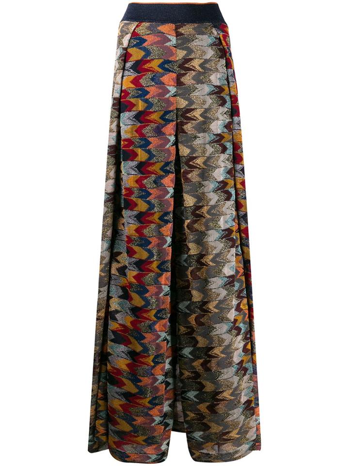Missoni Zig-zag Metallic Maxi Skirt - Blue