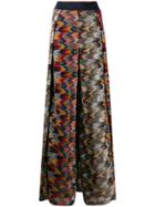 Missoni Zig-zag Metallic Maxi Skirt - Blue