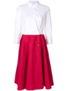 Sara Roka Flared Skirt Shirt Dress - White