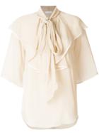 Chloé Ruffled Pussy Bow Blouse - Nude & Neutrals