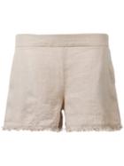 Majestic Filatures - Ruffle Top - Women - Cotton/linen/flax - Iii, Nude/neutrals, Cotton/linen/flax
