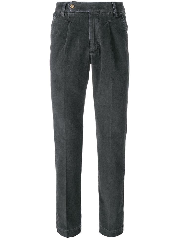 Entre Amis Corduroy Tapered Trousers - Grey