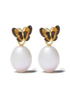 Annoushka 18ct Gold Pearl Butterfly Earrings - 18ct Yellow Gold
