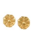 Jean Louis Scherrer Vintage Flower Earrings, Women's, Metallic