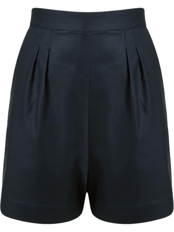 Andrea Marques High-waisted Short, Women's, Size: 36, Blue, Cotton/spandex/elastane