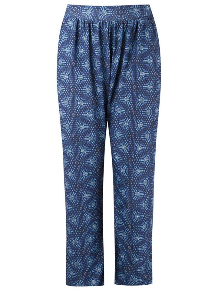 Lygia & Nanny Printed Trousers, Women's, Size: 42, Blue, Polyamide/spandex/elastane
