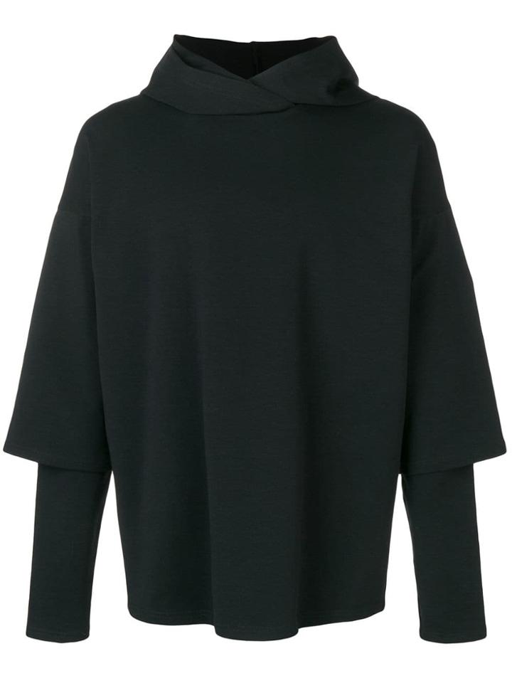 Alchemy Layered Oversized Hoodie - Black