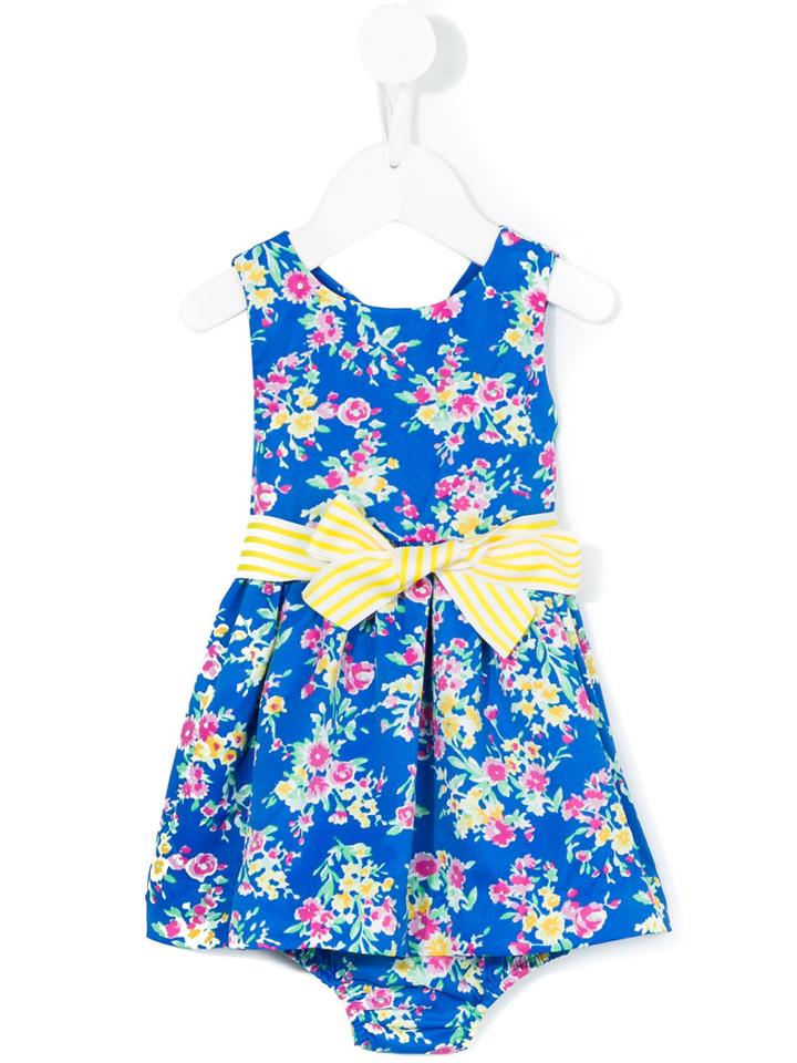 Ralph Lauren Kids - Floral Dress - Kids - Polyester - 3 Mth, Blue