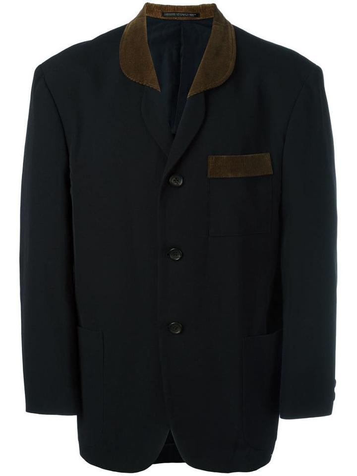 Yohji Yamamoto Pre-owned Corduroy Detail Jacket - Blue