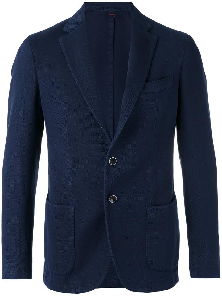 Biagio Sananiello Patch Pocket Blazer, Men's, Size: 58, Blue, Polyester/cotton