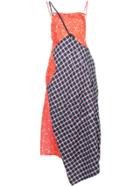 R13 Contrast Asymmetric Dress - Red