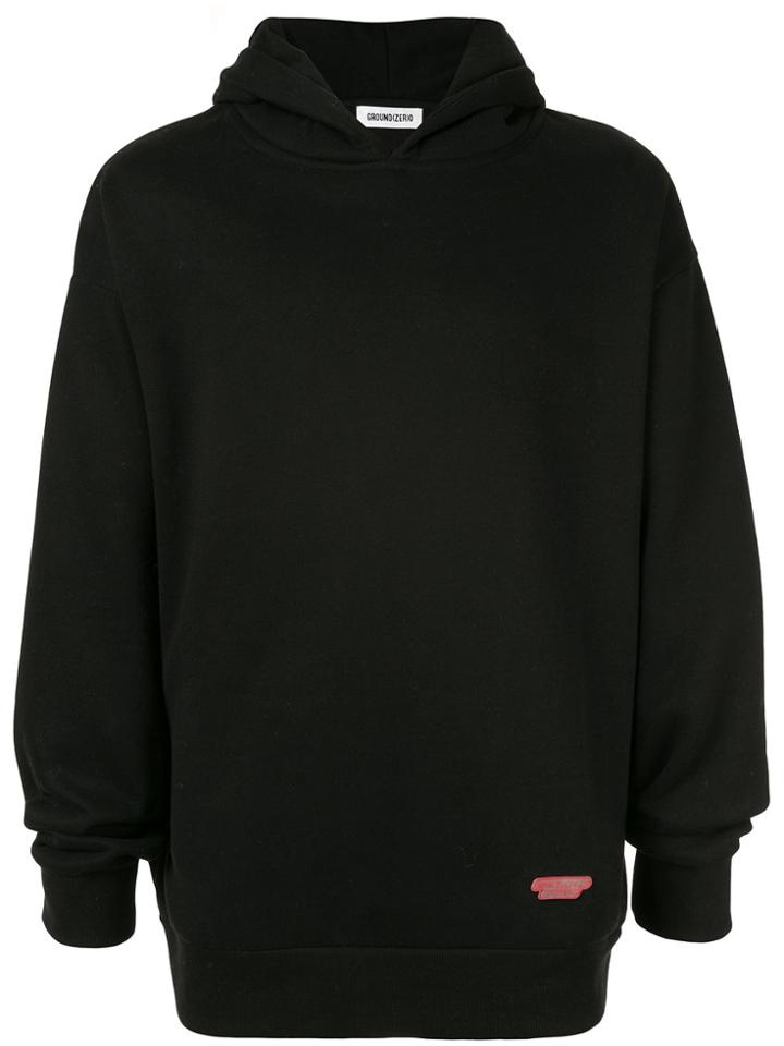 Ground Zero Graphic Print Hoodie - Black