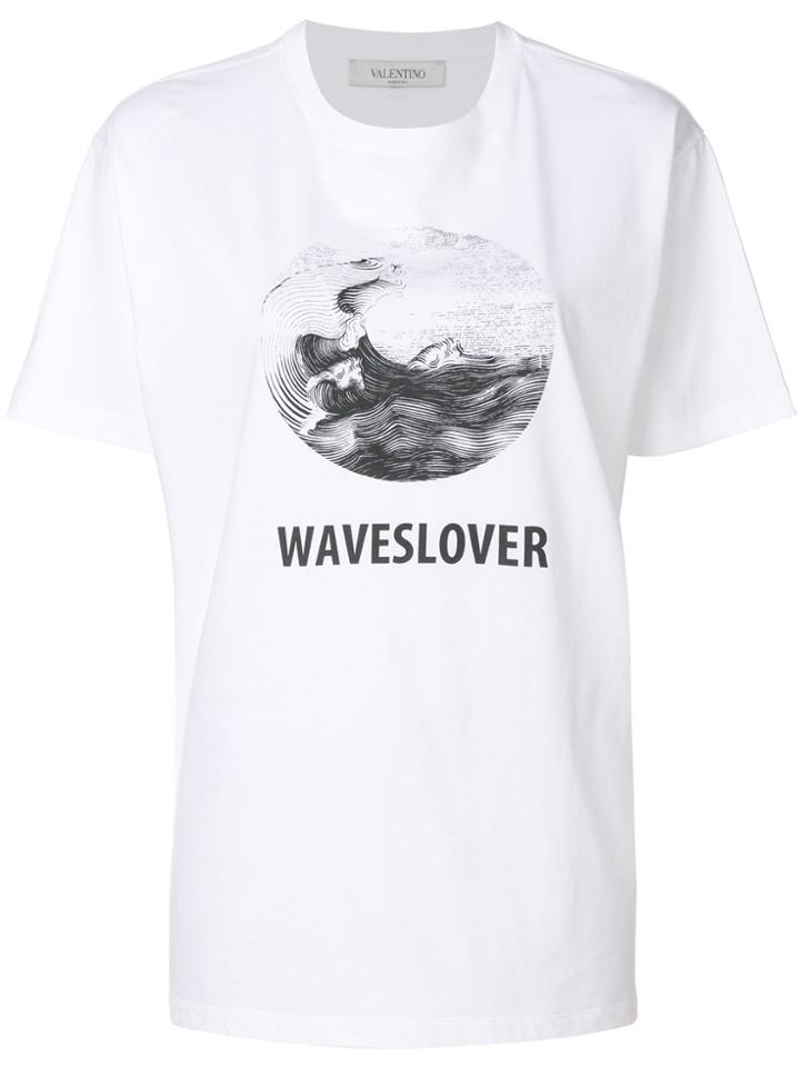 Valentino Waves Lover Print T-shirt - White