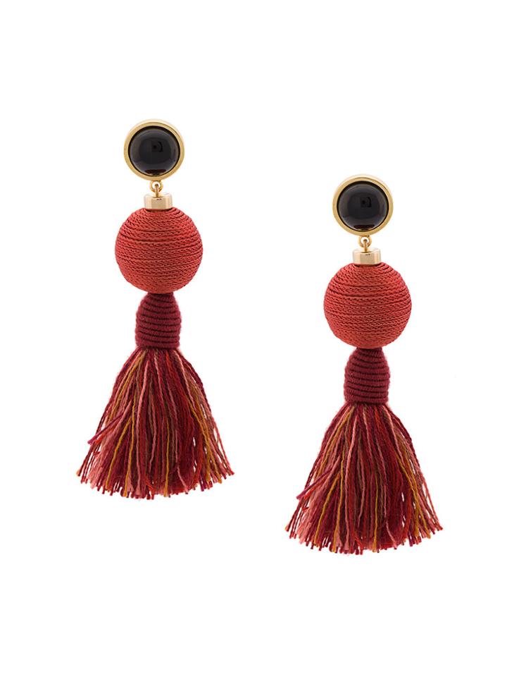 Lizzie Fortunato Jewels Tassel Drop Earrings - Red