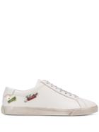 Saint Laurent Andy Embellished Sneakers - White
