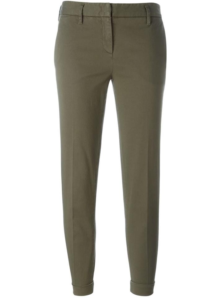 Aspesi Skinny Chino Trousers, Women's, Size: 40, Green, Cotton/spandex/elastane