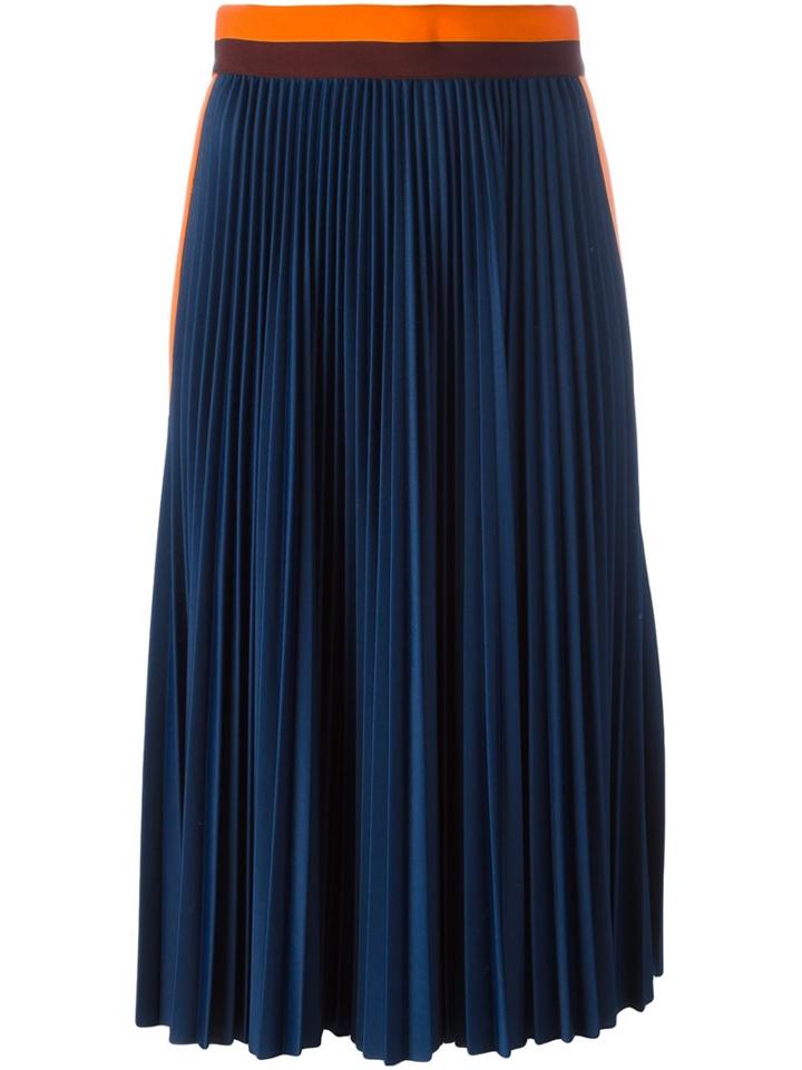 Msgm Striped Detail Pleated Skirt