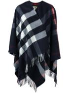 Burberry Checked Fringed Poncho