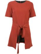 Rosetta Getty Apron Wrap Shortsleeved T-shirt - Red