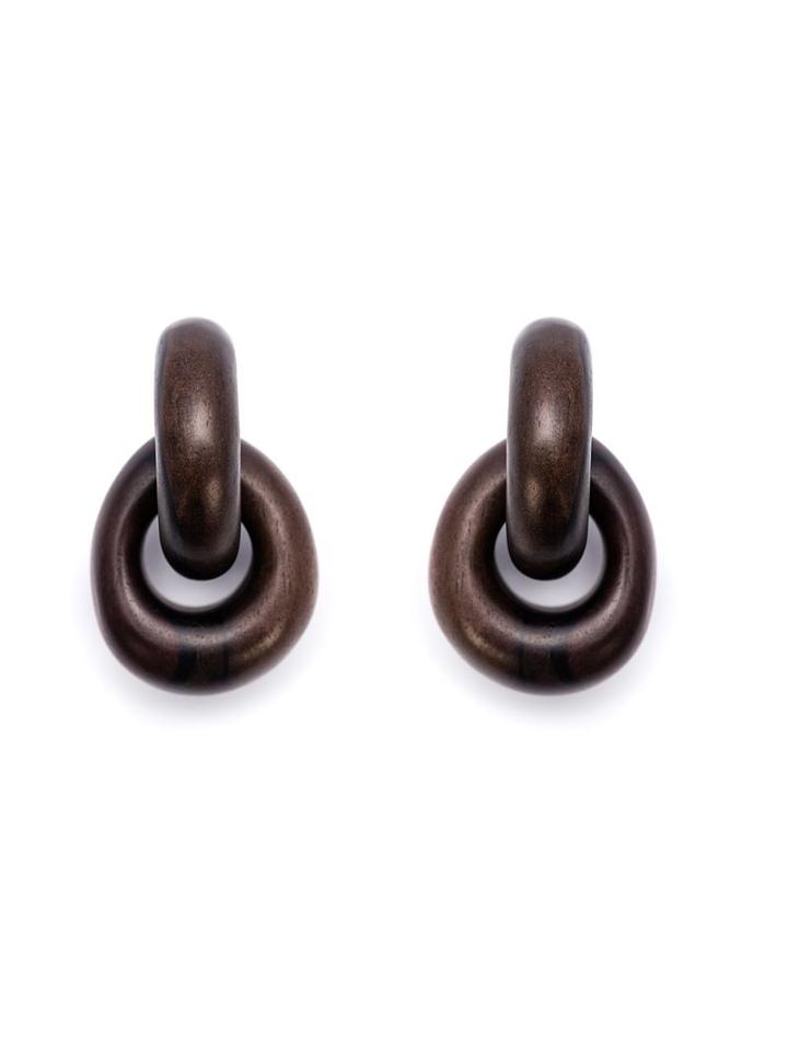 Monies Door Knocker Clip-on Earrings, Women's, Brown
