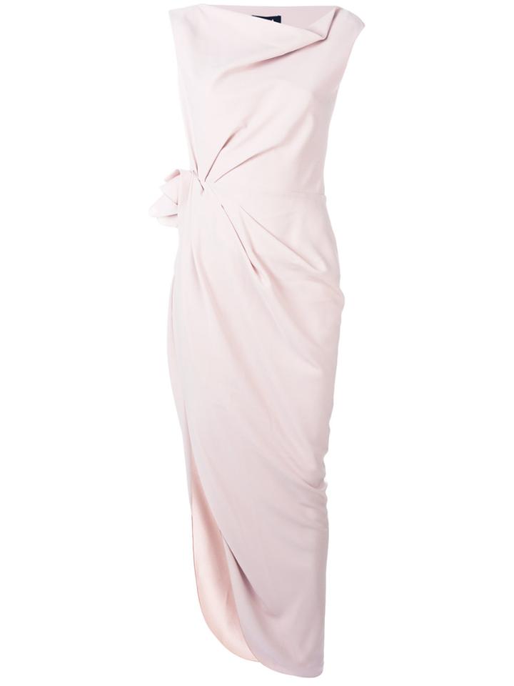 Paule Ka Draped Asymmetric Midi Dress - Nude & Neutrals