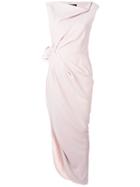 Paule Ka Draped Asymmetric Midi Dress - Nude & Neutrals