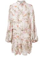 Alexis Ruffle Trim Shirt Dress, Women's, Size: Small, White, Polyester