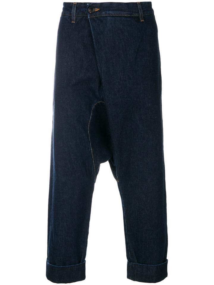 Gabriele Pasini Drop-crotch Cropped Trousers - Blue