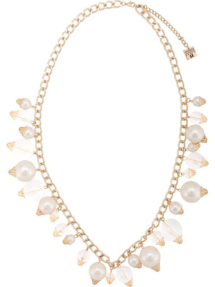 Edward Achour Paris Lucite Ball Necklace - White