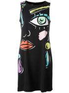 Boutique Moschino Multi Print Dress, Women's, Size: 42, Black, Polyester/other Fibers