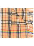 Burberry The Classic Rainbow Check Scarf - Brown
