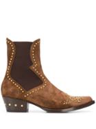 Ermanno Scervino Western Studded Boots - Brown