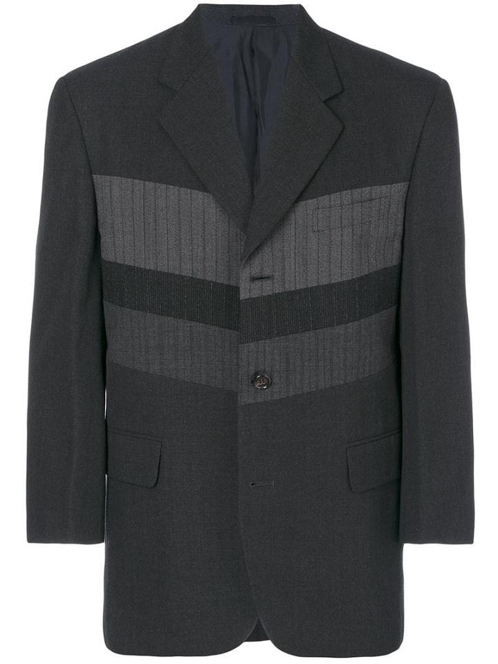 Comme Des Garçons Pre-owned Colour-block Blazer - Grey