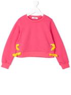 Msgm Kids - Lace-up Detail Sweatshirt - Kids - Cotton - 8 Yrs, Pink/purple