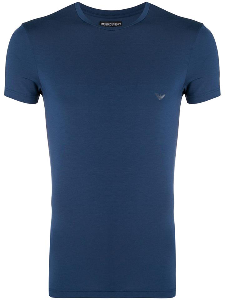 Emporio Armani Crew Neck Logo T-shirt - Blue