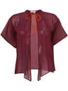 Versace Vintage Tied Neck Sheer Jacket - Red