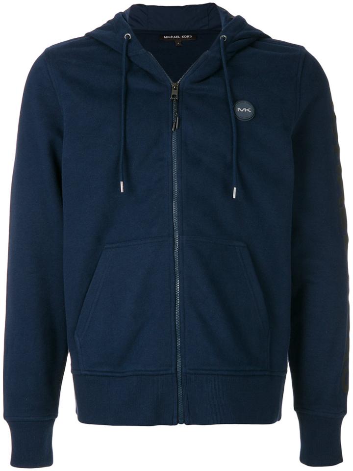 Michael Michael Kors Logo Print Zip-up Hoodie - Blue