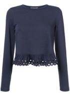 See By Chloé Cut Out Ruffle Top - Blue