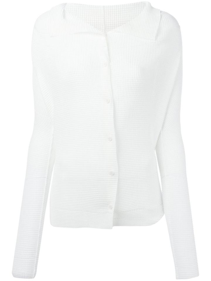 Issey Miyake Cauliflower Wide Collar Cardigan, Women's, White, Polyester
