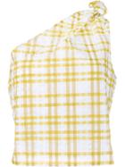 Rosie Assoulin Checked On Shoulder Top - Yellow & Orange