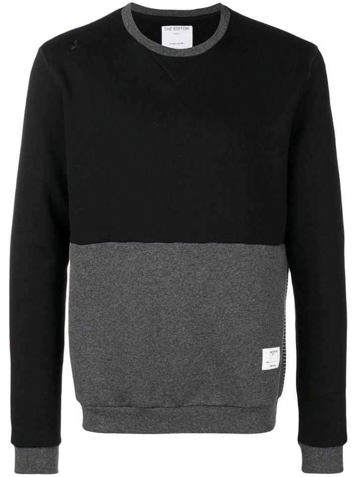 The Editor Colour Block Sweatshirt - Black