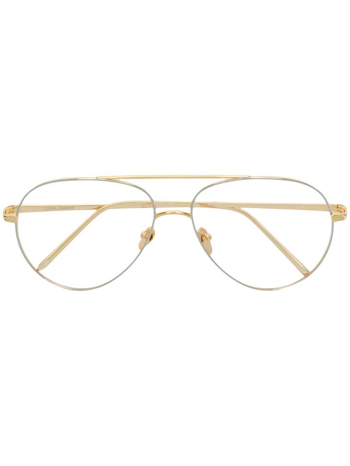 Linda Farrow Ayala Aviator Frames - Metallic