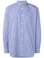 Balenciaga Logo Print Striped Shirt - White