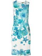 Roberto Cavalli Fitted Sea Creature Dress - Blue