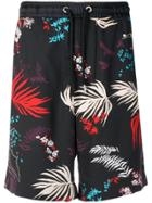 Diesel Shorts With Palm Print - Black