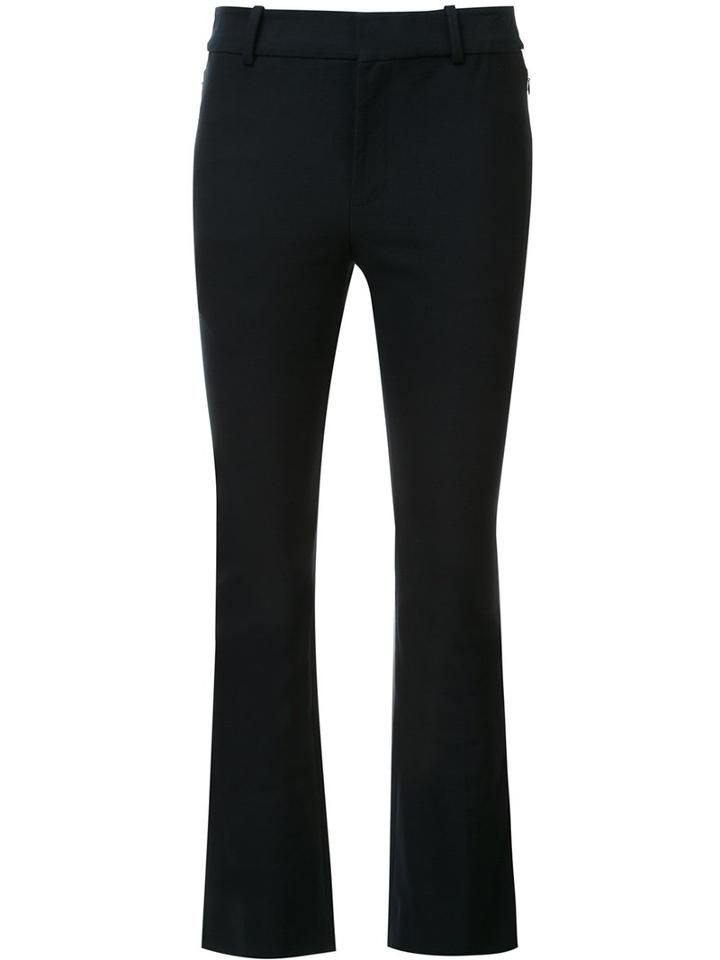 Derek Lam 10 Crosby Cropped Flared Trousers, Women's, Size: 8, Black, Cotton/elastodiene